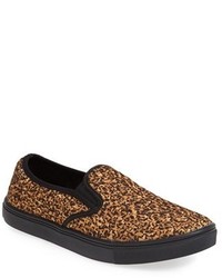 Leopard Leather Slip-on Sneakers