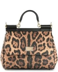 Leopard Leather Tote Bag