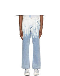 Feng Chen Wang Blue Washed Jeans