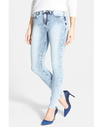 Kensie Ankle Biter Acid Wash French Terry Skinny Jeans
