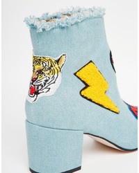 Asos Collection Rowdy Patchwork Ankle Boots