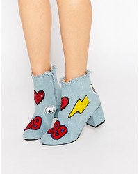 Asos Collection Rowdy Patchwork Ankle Boots
