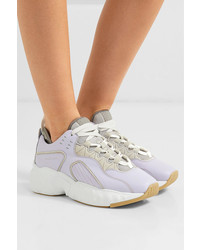 Acne Studios Manhattan Leather Suede And Mesh Sneakers