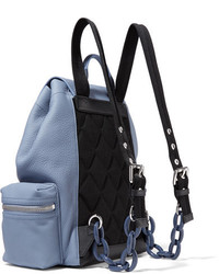 Burberry Medium Chain Trimmed Textured Leather Backpack Light Blue