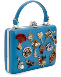 Alexander McQueen The Box Charm Satchel Bag Dream Blue
