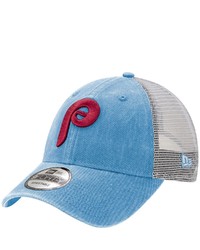 New Era Light Blue Philadelphia Phillies Cooperstown Collection Trucker 9forty Adjustable Hat