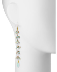 Nakamol Long Beaded Crystal Dangle Earrings Blue