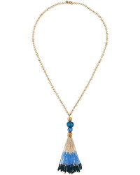 Lydell NYC Long Beaded Tassel Y Drop Necklace