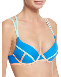 Maaji Cerulean Bauhaus Underwire Reversible Bikini Swim Top