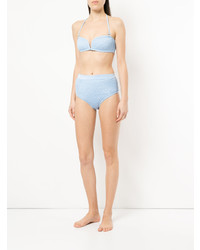 Suboo Shirred Strapless Halter Bikini Top