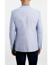 Topman Blue Oxford Skinny Fit Suit Jacket