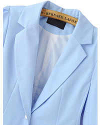 Choies Blue Lapel Single Button Slim Blazer