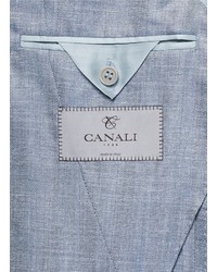 Canali Herringbone Wool Silk Linen Blazer