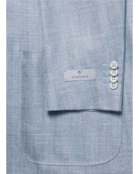 Canali Herringbone Wool Silk Linen Blazer