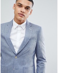 MOSS BROS Moss London Slim Blazer In Blue Texture