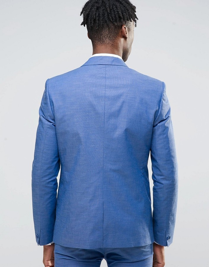 Asos Slim Suit Jacket In Blue 54 Asos Lookastic 3111