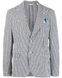 Manuel Ritz Stripe Pattern Single Breasted Jacket