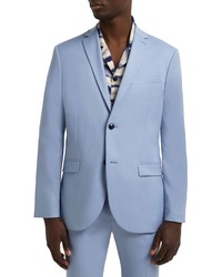 River Island Textured Skinny Suit Jacket In Light Blue At Nordstrom