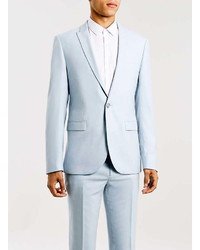 Topman Lightweight Light Blue Skinny Fit Suit Jacket