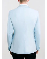 Topman Premium Light Blue Tuxedo Skinny Fit Blazer
