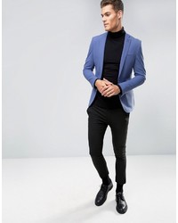 Asos Wedding Super Skinny Suit Jacket In Deep Blue