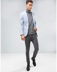 Asos Wedding Super Skinny Suit Jacket In Soft Blue