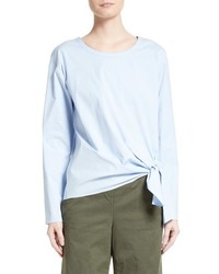 Theory Serah Stretch Cotton Tie Front Top