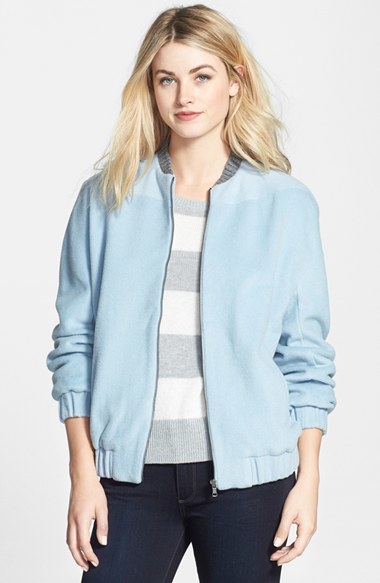 light blue bomber jacket women's