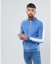 ASOS DESIGN Muscle Bomber Jacket In Velour With S