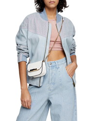 Topshop Perforated Bomber Jacket