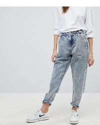 Noisy May Acid Wash Mom Jeans In Blue