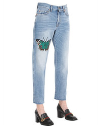 Gucci Boyfriend Butterfly Patch Denim Jeans