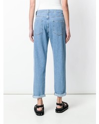 Moschino Cropped Buttoned Boyfriend Jeans