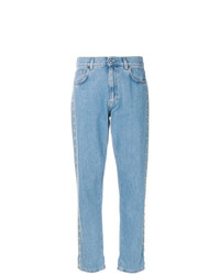 Moschino Cropped Buttoned Boyfriend Jeans