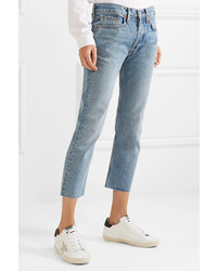 RE/DONE Cropped Mid Rise Slim Boyfriend Jeans