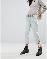 One Teaspoon Eagles Boyfriend Jeans With Lace Up Ankle