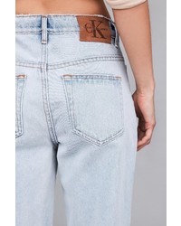 Calvin Klein For Uo Cult Girlfriend Ankle Jean Light Marble Blue