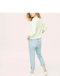 LOFT Petite Lou Grey Slouchy Straight Crop Jeans
