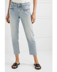 Current/Elliott The His Cropped Distressed Boyfriend Jeans