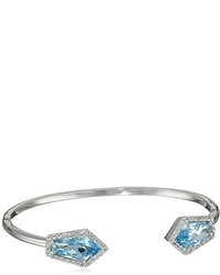 Kenneth Jay Lane Fine Jewelry Sterling Silver Blue And White Topaz Cuff Bracelet