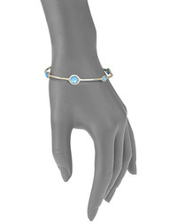 Ippolita Stella Swiss Blue Topaz Mother Of Pearl Diamond Sterling Silver Doublet Bangle Bracelet