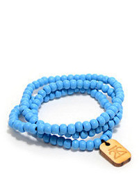 Tag Twenty Two Wraparound Bracelet In Light Blue