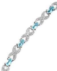 Victoria Townsend Sterling Silver Bracelet 85 Blue Topaz And Diamond Accent Bracelet
