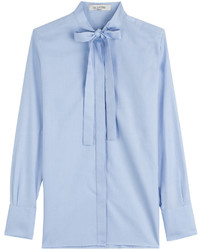 Valentino Cotton Poplin Blouse With Pussy Bow