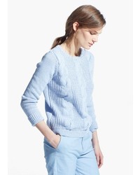 Mango Outlet Cable Knit Cotton Blend Sweater
