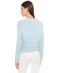 Tess Giberson Exaggerated Cable V Neck Sweater