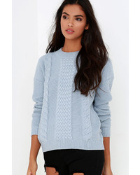 Light Blue Cable Sweaters for Women | Women's Fashion