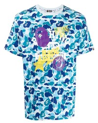 A Bathing Ape Graphic Print Camouflage T Shirt