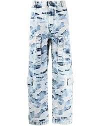 Valentino Camouflage Pattern Distressed Jeans