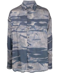 Diesel Camouflage Print Button Up Shirt